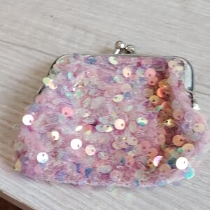 Pink Sequin Coin Purse